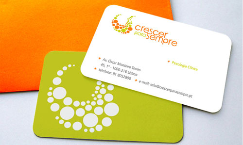 Sự tinh tế trong 45 business card tròn 4 góc Crescer para Sempre Round Corners Business Card