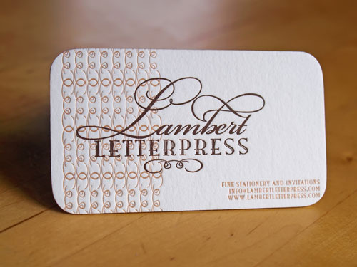 Sự tinh tế trong 45 business card tròn 4 góc Lambert Letterpress Round Corners Business Card