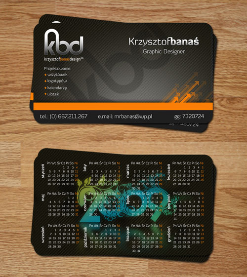 Sự tinh tế trong 45 business card tròn 4 góc Krysztof Banas Round Corners Business Card