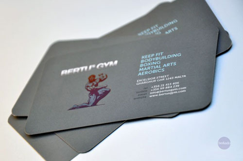 Sự tinh tế trong 45 business card tròn 4 góc Bertu's Gym Round Corners Business Card