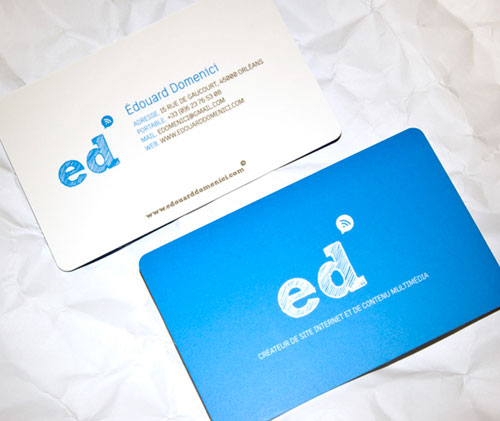 Sự tinh tế trong 45 business card tròn 4 góc Edouard Domenici Round Corners Business Card