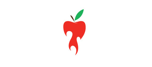 Hot Burning And Fire Logo Design Apple
