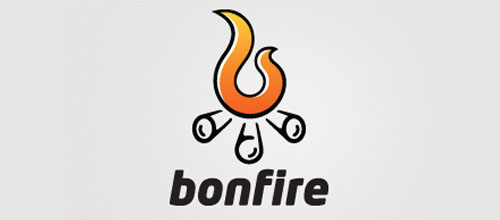 Hot Burning And Fire Logo Design Bonfire