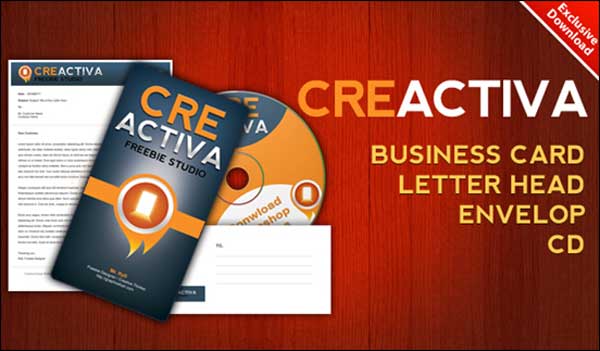 Business card, letterhead, envelope, CD label .PSD files