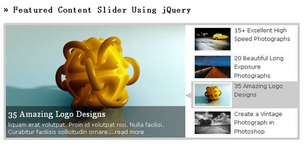 Cre-ate Featured Content Slider Using jQuery UI