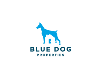 Blue Dog Properties Beautiful Animal and Pet Logo Designs