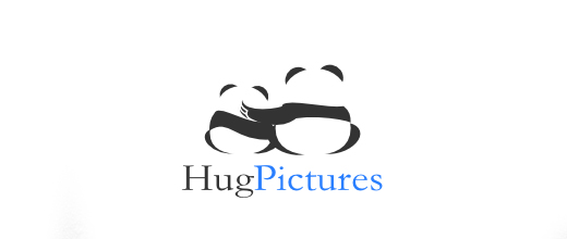 Hug friends panda logo design examples ideas