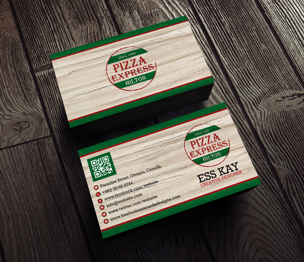 Free-Vintage-Pizza-Business-Card-With-QR-Code-2015