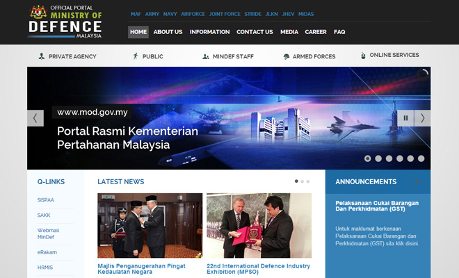 malaysia ministry of defence website