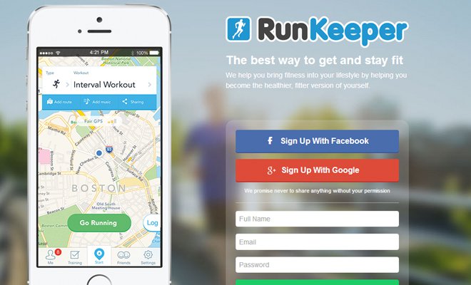 runkeeper track running stay fit iphone app website
