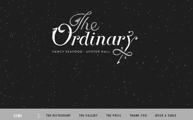 30 thiết kế web đầy tinh tế với hai màu xám & bạc the ordinary seafood place restaurant dark grey website layout