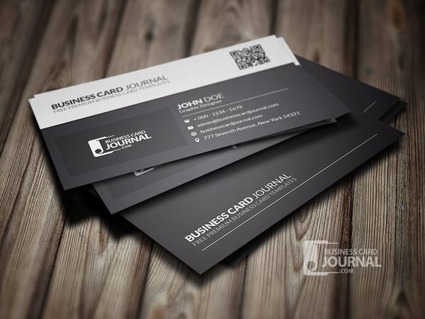 black-white-qr-code-business-card-template