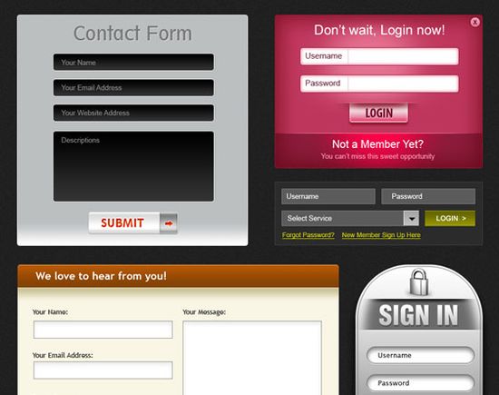 Beautiful web forms for free download