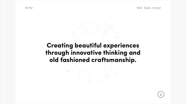 Khám phá nét đặc sắc của 25 thiết kế web siêu tối giản Oh My! Digital Design Studio