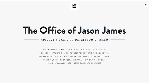 Khám phá nét đặc sắc của 25 thiết kế web siêu tối giản The Office of Jason James
