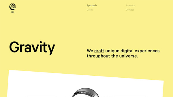 Khám phá nét đặc sắc của 25 thiết kế web siêu tối giản Lunar Gravity