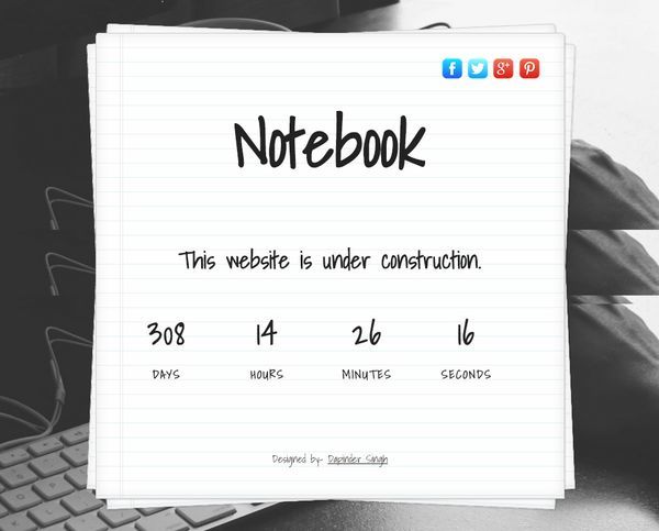 thiet ke web under construction/coming soon Notebook