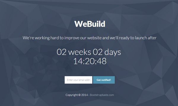 thiet ke web under construction/coming soon bootstrap