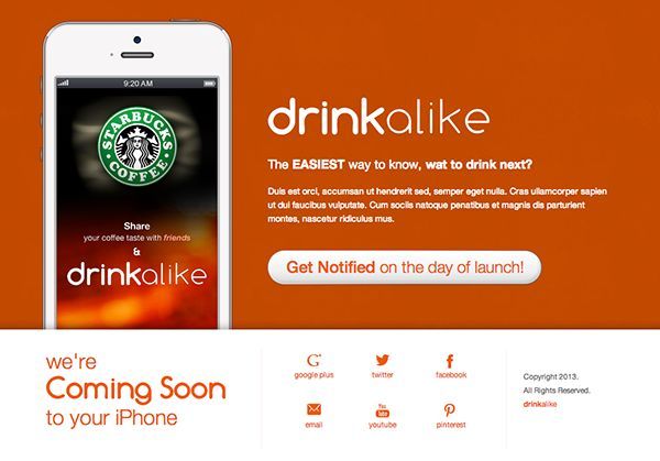 thiet ke web under construction/coming soon drinkalike-the-iphone-app