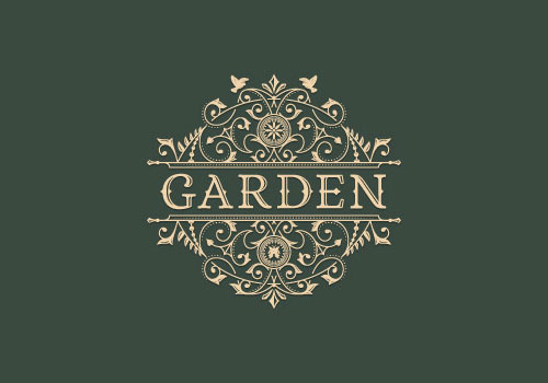 Nghệ thuật lan tỏa từ 15+ logo mang họa tiết vintage Decorated-garden thiet ke logo vintage
