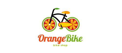 thiet ke logo xe dap orange logo design bike