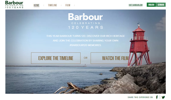 Barbour Celebrates 120 Years thiet ke web thoi trang