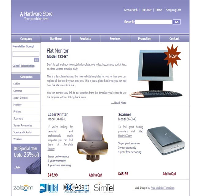 Hardware Store - Technology Hardware business thiet ke website IT