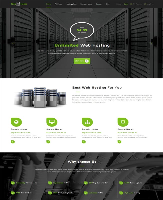 WebHosty - Hosting Business HTML thiet ke website IT
