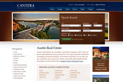Cantera Real Estate thiet ke website bat dong san