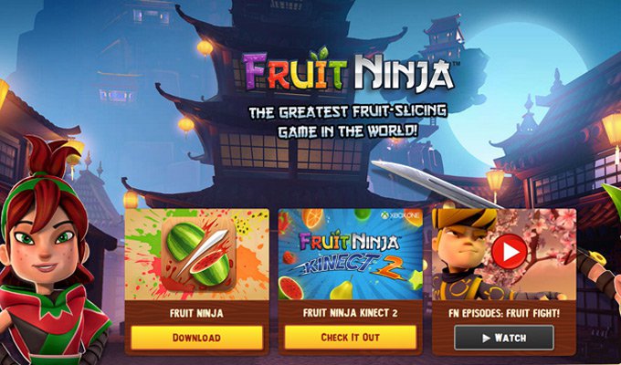 fruit ninja website homepage