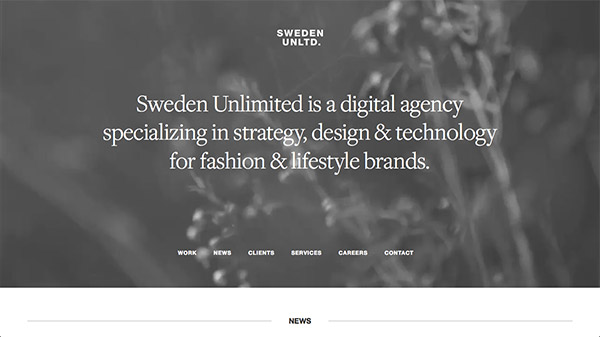Sweden Unlimited typography trong thiet ke web
