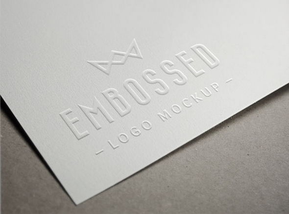 Embossed Paper mock up mien phi cho thiet ke logo