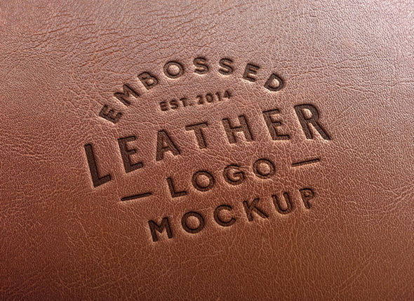 Leather-Stamping mock up mien phi cho thiet ke logo