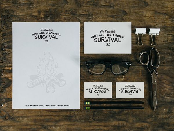 Vintage Branding Survival Kit thiet ke logo dep