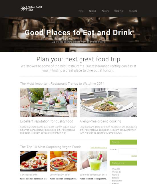 Restaurant thiet ke website nha hang 