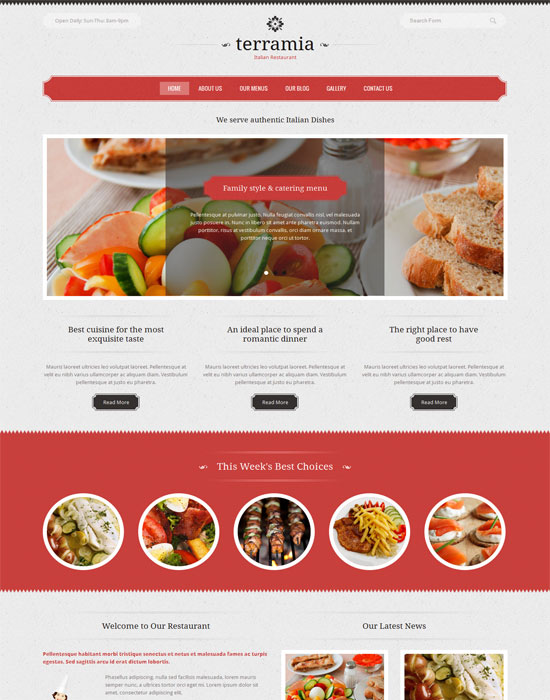 Tổng hợp 45 thiết kế website cafe miễn phí và cao cấp cho bạn tải về (P.2) Terramia - thiet ke website nha hang