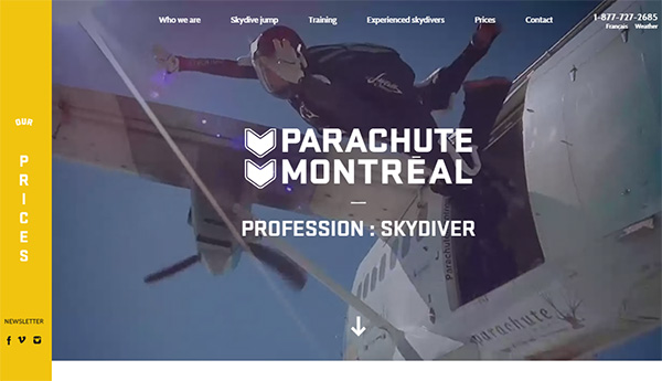 Parachute Montreal video background trong thiet ke web 