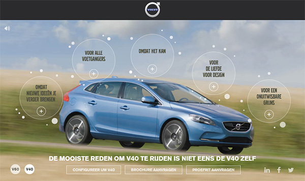 Volvo Cars video background trong thiet ke web 