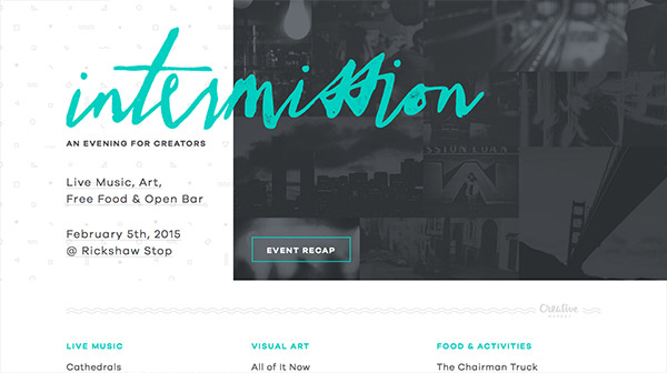 Vẻ đẹp mộc mạc của Typography phong cách vẽ tay trên website Intermission