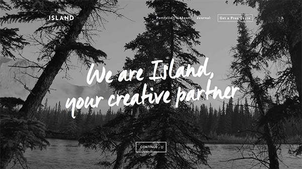 Vẻ đẹp mộc mạc của Typography phong cách vẽ tay trên website Island typography trong thiet ke web