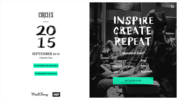 Vẻ đẹp mộc mạc của Typography phong cách vẽ tay trên website Circles Conference 2015 typography trong thiet ke web