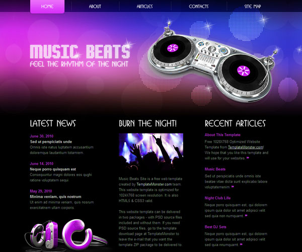 Music Beats Websitethiet ke website am nhac