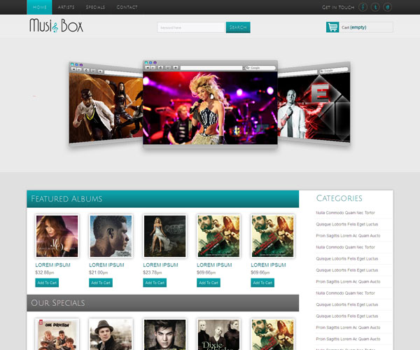 Music Box Websitethiet ke website am nhac