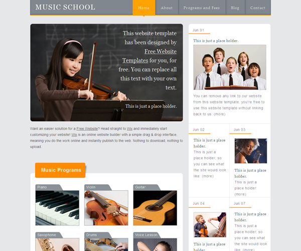 Music School Websitethiet ke website am nhac