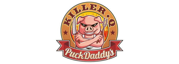 PuckDaddys Killer Q thiet ke logo illutration dep