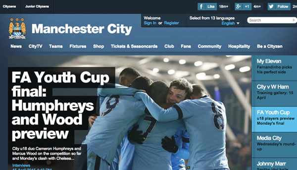 Manchester City Football Club thiet ke website the thao