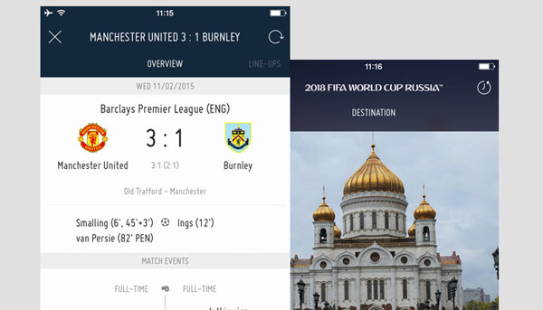 FIFA Official app thiet ke website the thao