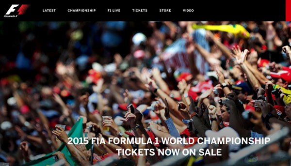 Formula 1 official website thiet ke website the thao