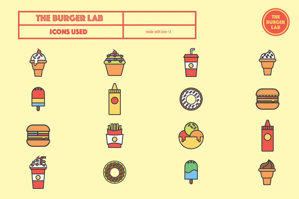 the burger lab icons thiet ke bo nhan dien thuong hieu sang tao