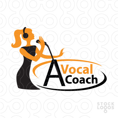 35+ thiết kế logo phác họa duyên dáng chân dung phái đẹp A Vocal Coach thiet ke logo dep